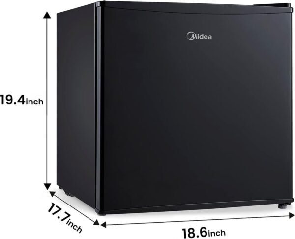 Midea WHS-65LB1 Compact Single Reversible Door Refrigerator, 1.6 Cubic Feet(0.045 Cubic Meter), Black - Image 2